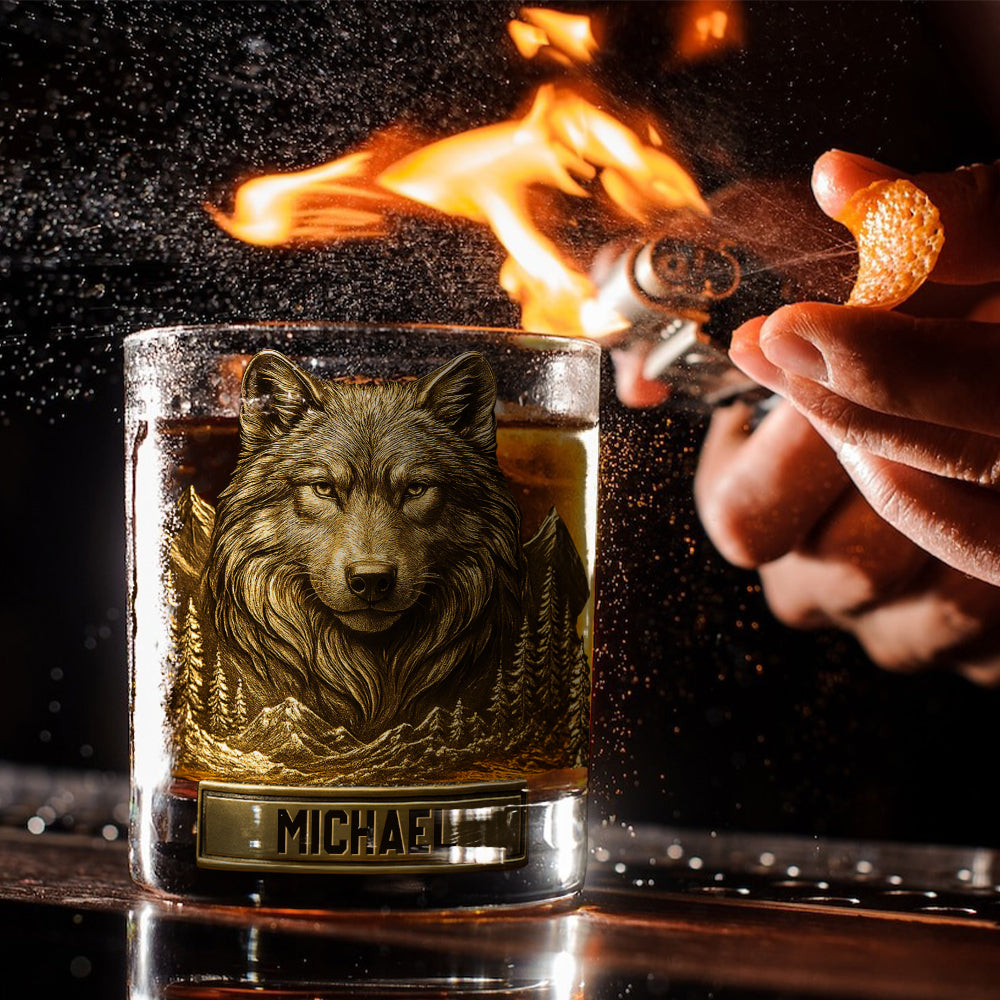 Cool Wolf - Personalized Wolf Whiskey Glass