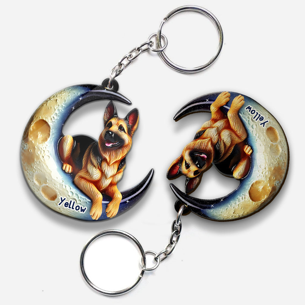 I Love My Dog - Personalized Dog Keychain