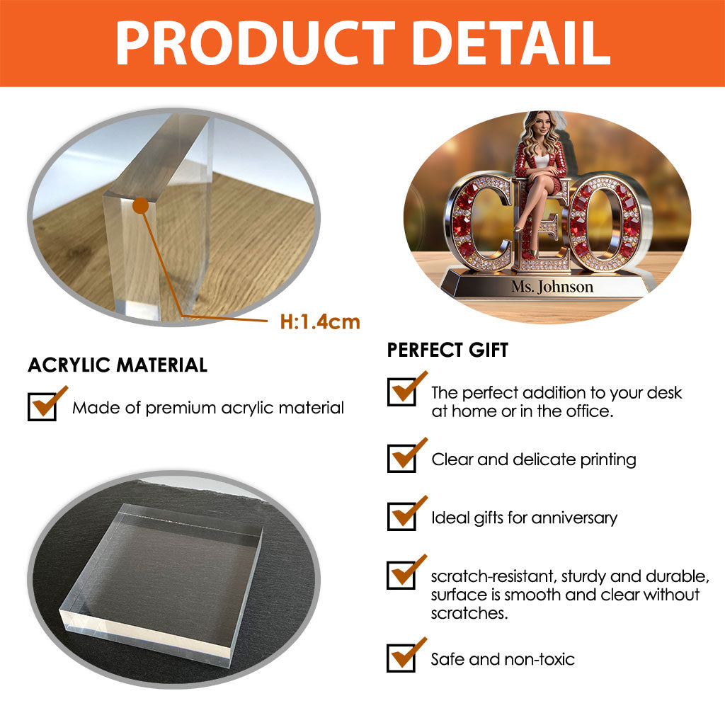 Custom Any Photo Perfect Office Decoration - Personalized Colleague Custom Shaped Acrylic Plaque