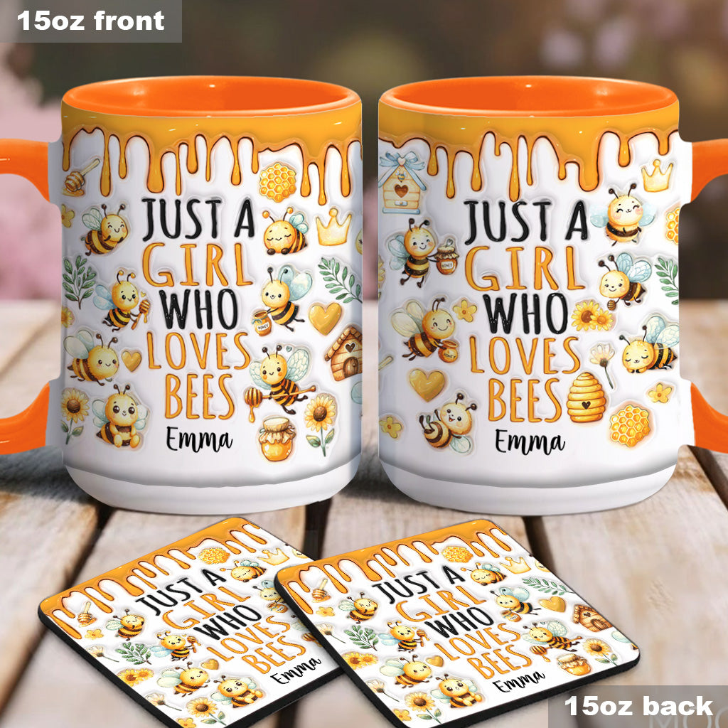 Just A Girl Who Loves Bees - Personalized Bee Accent Mug