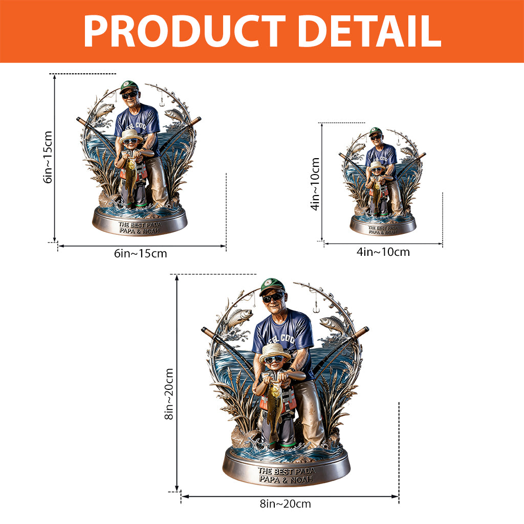 Custom Any Photo Gift For Fishing Dad/Grandpa - Personalized Fishing Custom Shaped Acrylic Plaque