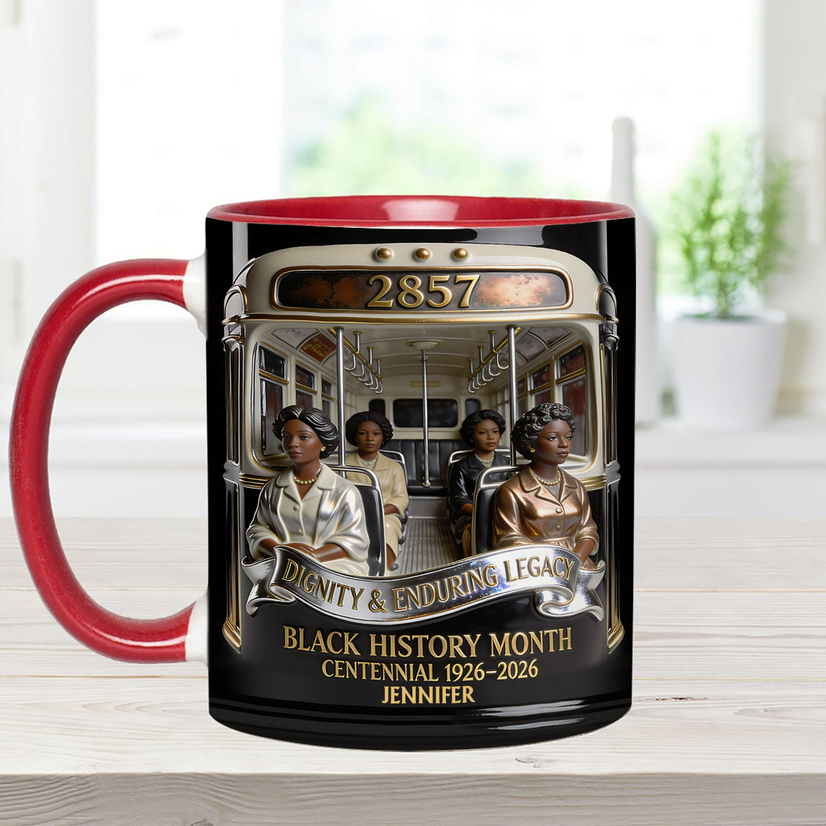 Black History Month - Personalized African American Set Accent Mug with Acrylic Stirrers