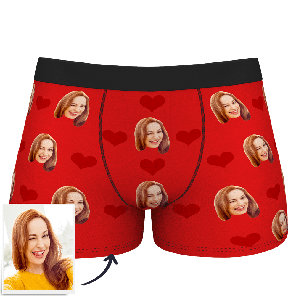 Custom Wife Or Girlfriend Face Boxers AR View - Personalized Couple Men's boxer briefs