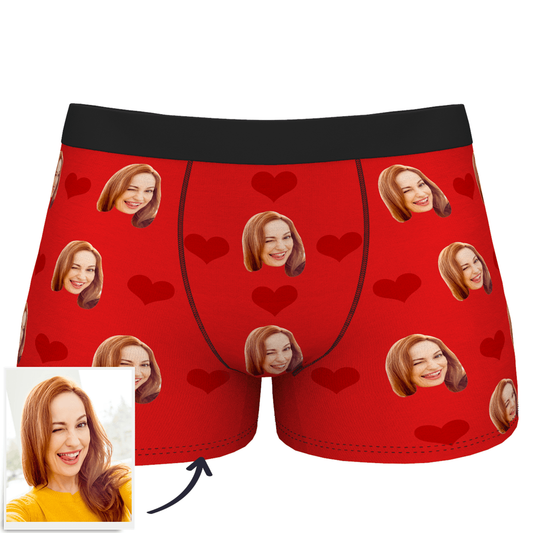 Custom Wife Or Girlfriend Face Boxers AR View - Personalized Couple Men's boxer briefs