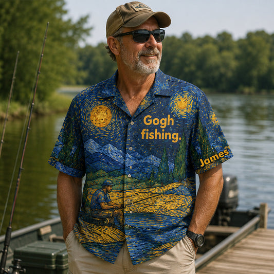 Gogh Fishing - Personalized Fishing Hawaiian Shirt