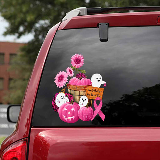 In October - Breast Cancer Awareness Decal Full