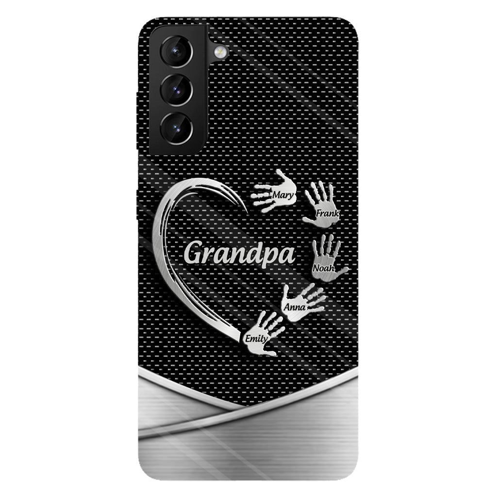 Grandpa Dad Kids Handprints - Personalized Father Full Print Phone Case