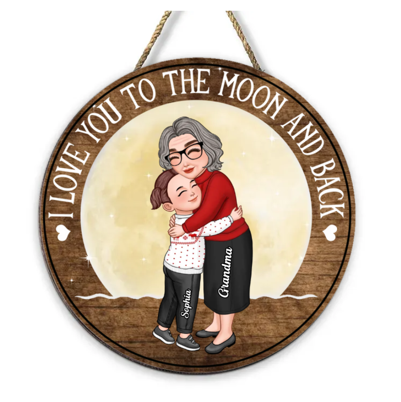 Cute Grandma & Grandkid Hugging - Gift For Grandkids & Grandma - Personalized Acrylic Ornament