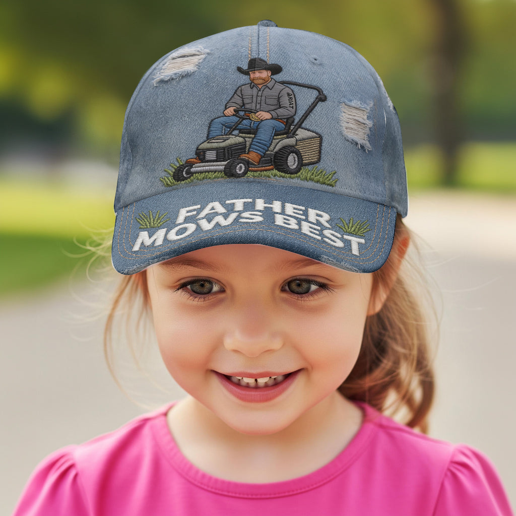 Father Mows Best - Personalized Father Classic Cap