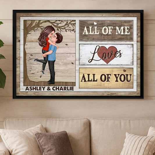 Custom Couple Poster All Of Me Loves All Of You Modern Romantic Wall Art Unique Gift For Anniversary Birthday Or Christmas