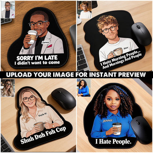 I Hate People - Personalized Colleague Mouse Pad Custom Shape