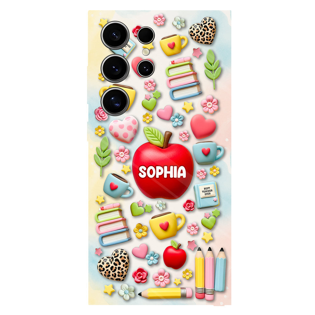 Best Teacher Ever - Personalized Teacher Full Print Phone Case & Phone Grip