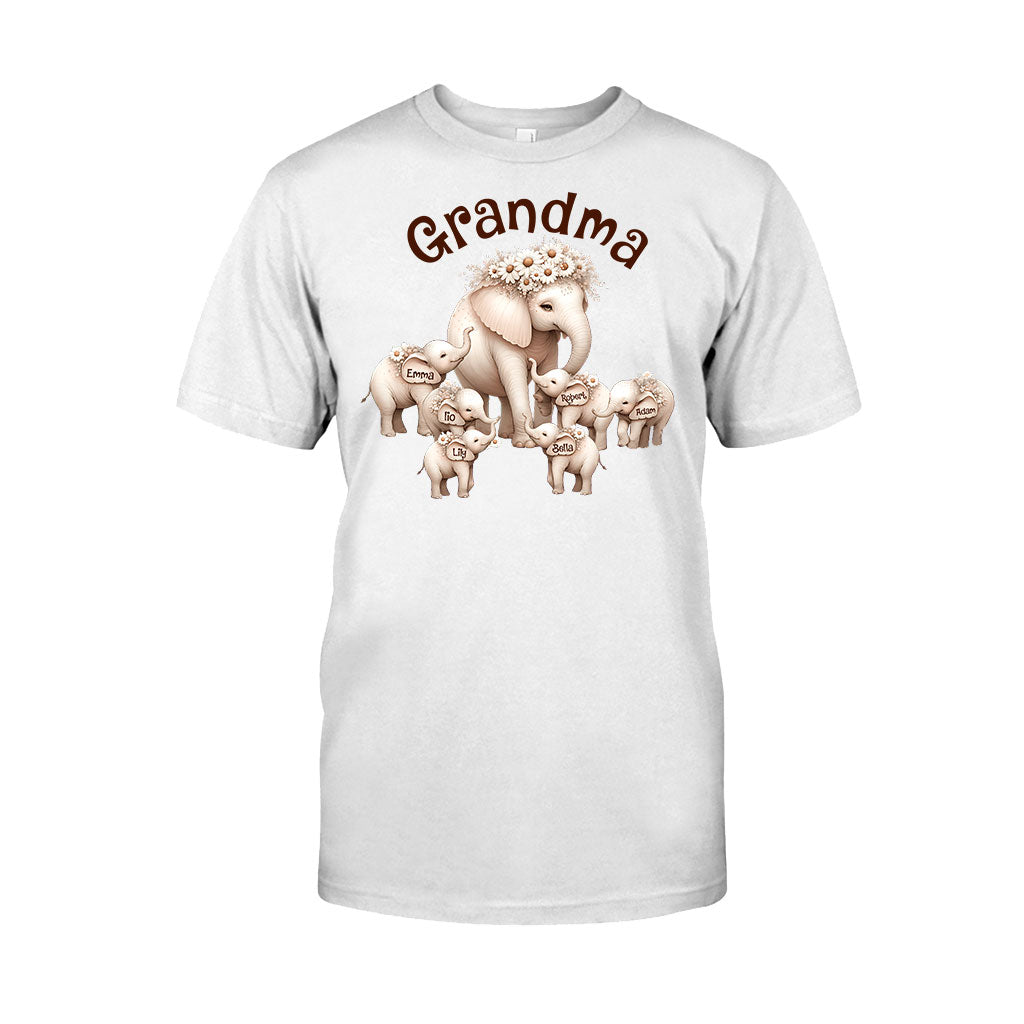 Cute Elephant - Personalized Grandma T-shirt And Hoodie