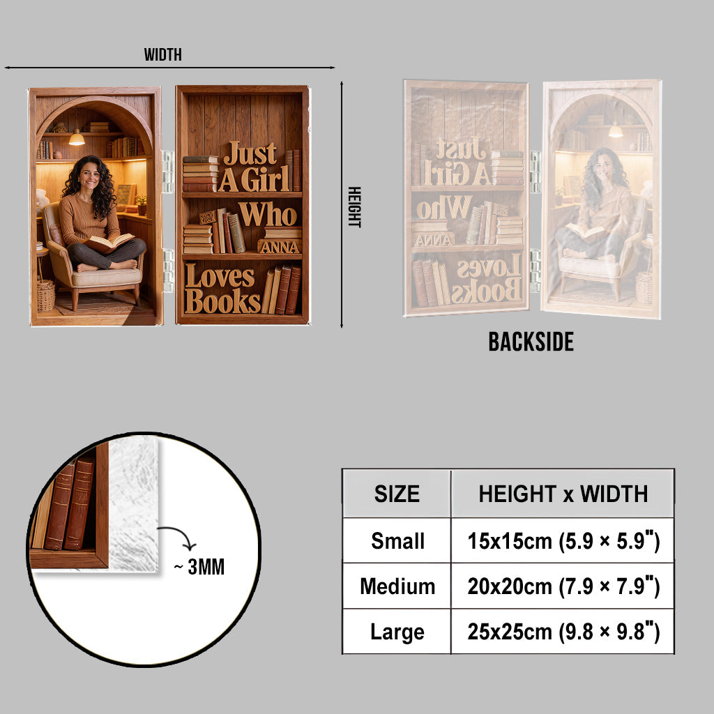 Just A Girl Who Loves Books - Personalized Book Acrylic Diptych