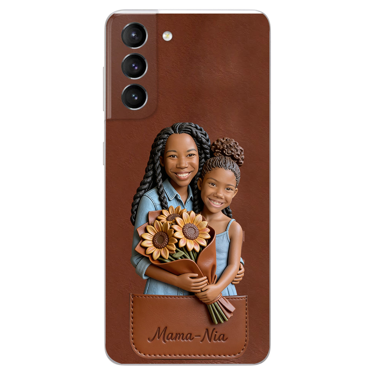 I Love You - Personalized Mother 3D Embossed Leather Phone Case