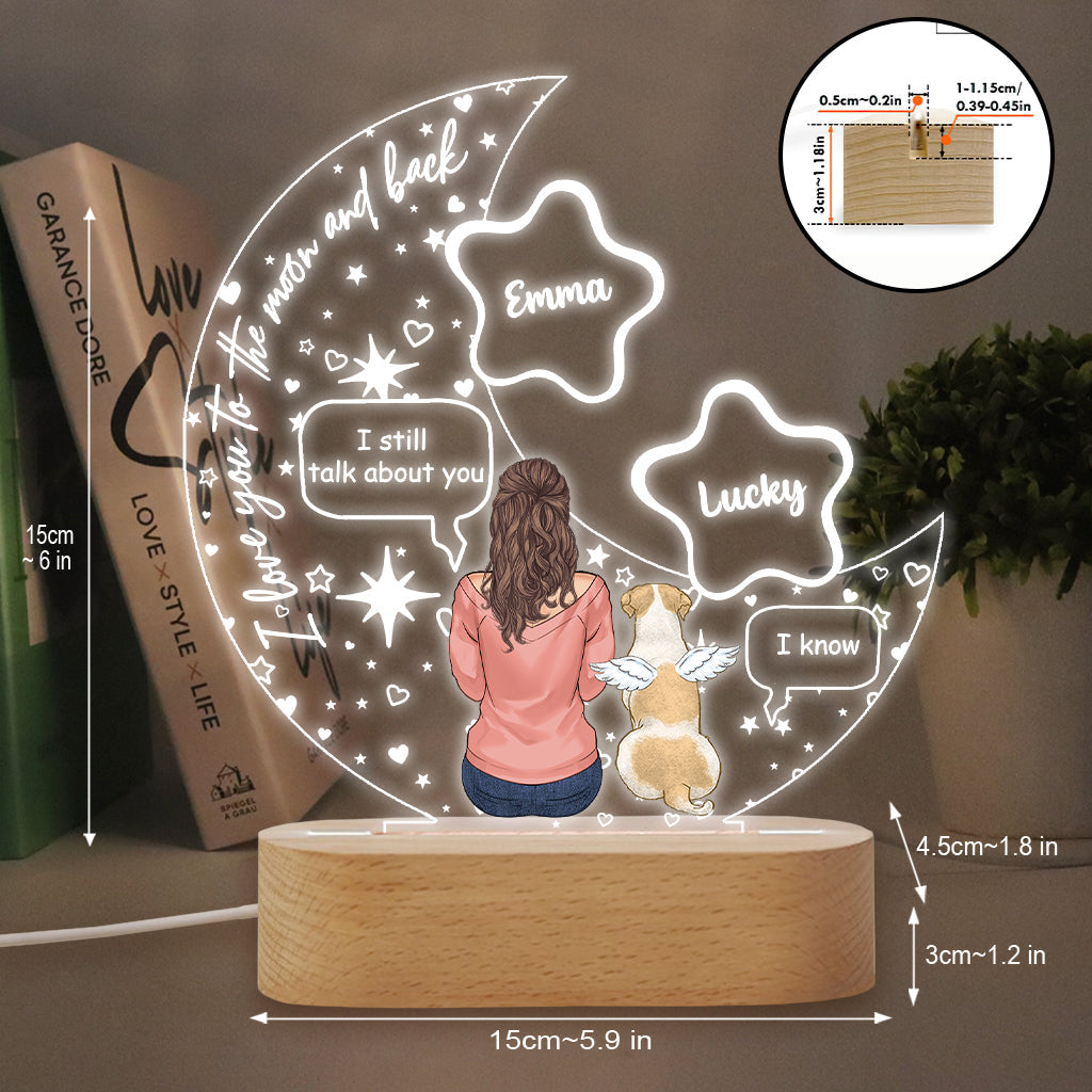 I Miss You - Personalized Dog Shaped Plaque Light Base