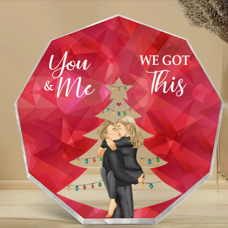 From Our First Kiss Till Our Last Breath Christmas Couple - Personalized Custom Shaped Keychain or Ornament or Poster or Plaque