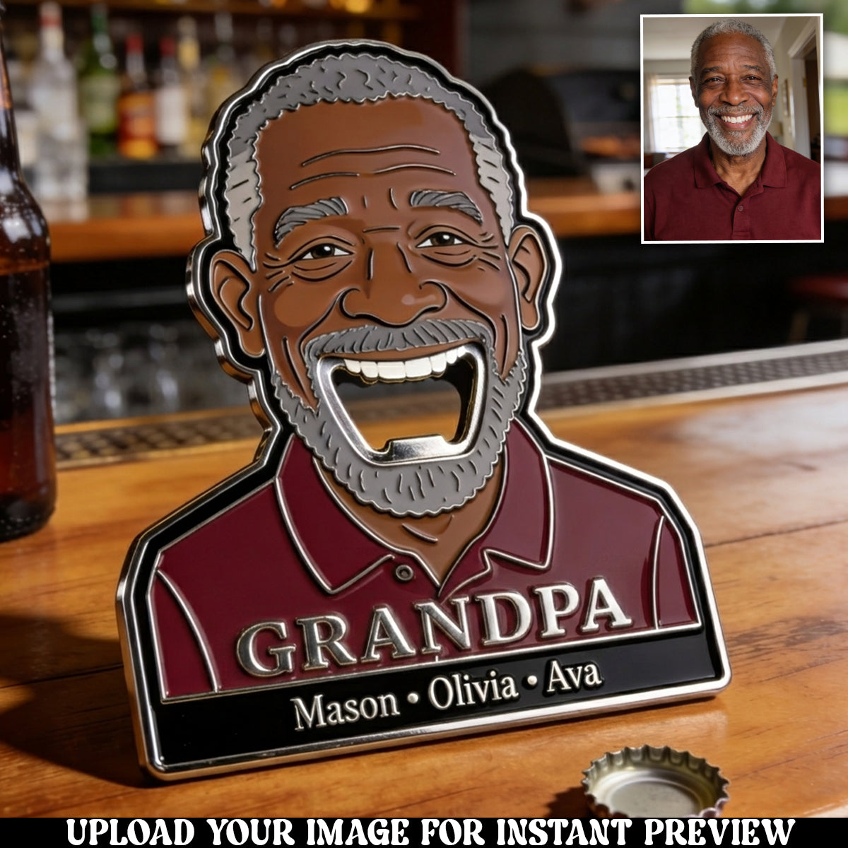 Funny Dad Papa Opener - Personalized Father Bottle Opener