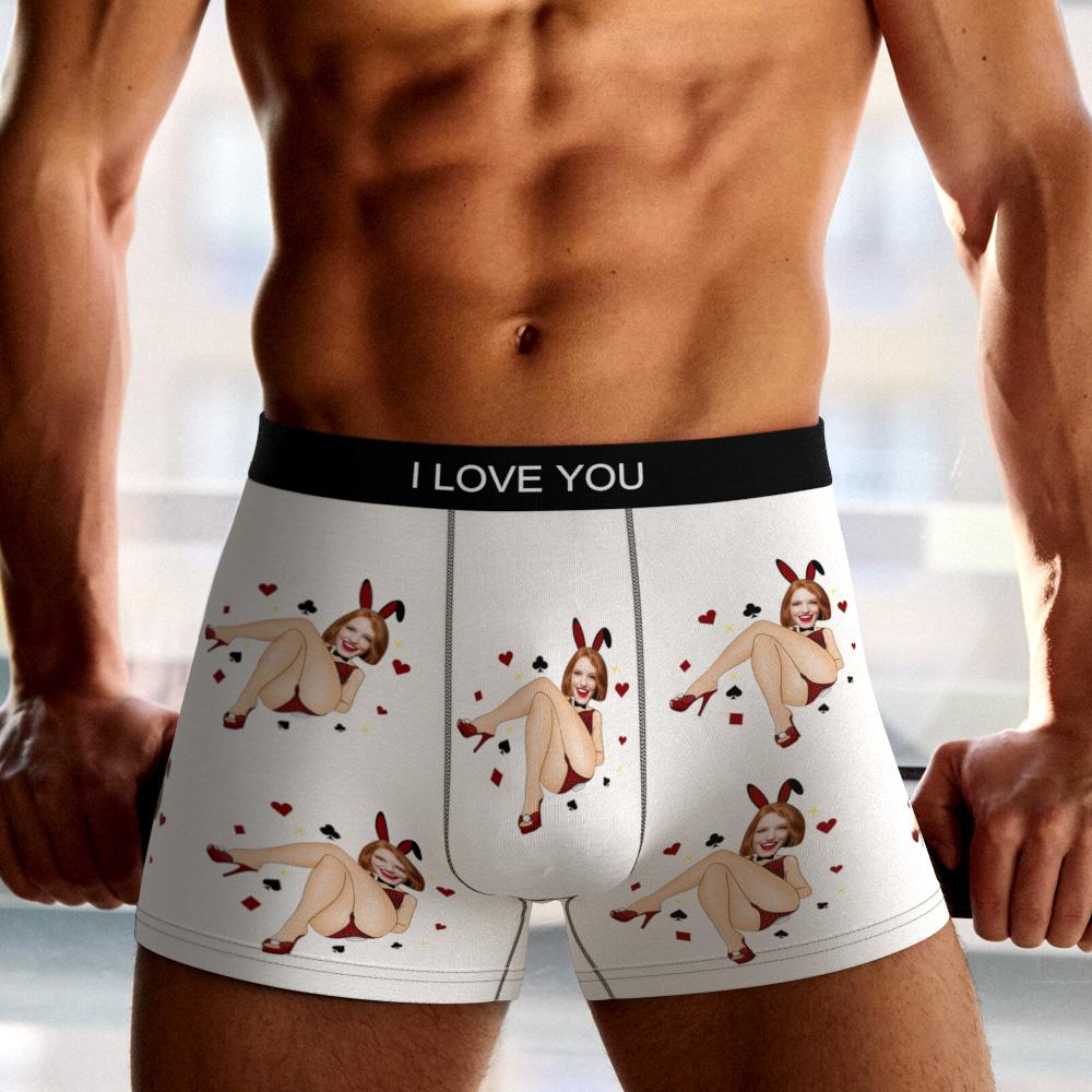 Custom Wife Or Girlfriend Face Boxers AR View - Personalized Couple Men's boxer briefs
