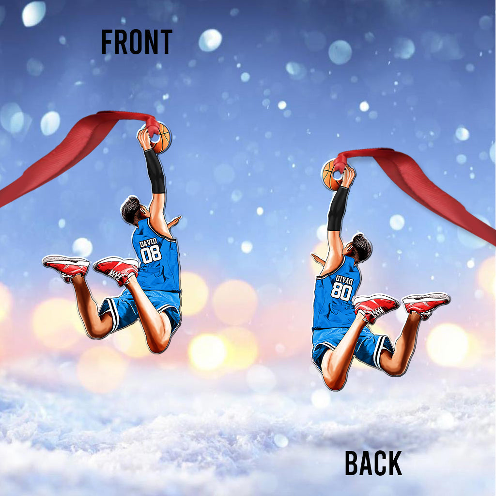 Any Name and Number - Personalized Basketball Custom Shaped Ornament