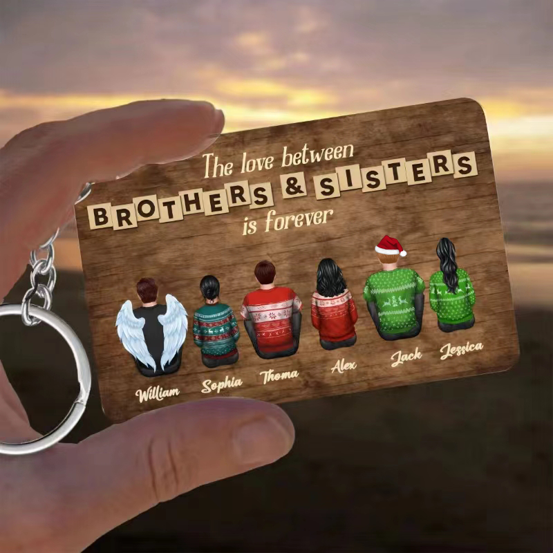 Personalized Brothers & Sisters Forever Keychain, Poster or Canvas, Plaque, Car Hanger, Wallet Card - Perfect Gift for Siblings, Memorial Keepsake