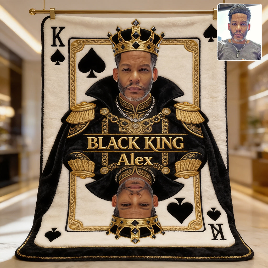 Black King - Personalized African American Blanket