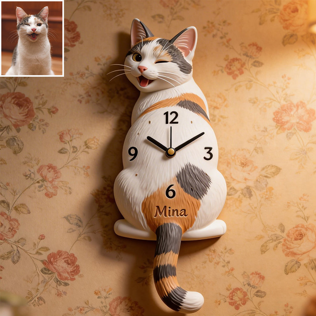It’s Feeding Time! - Personalized Cat Acrylic Wall Clock