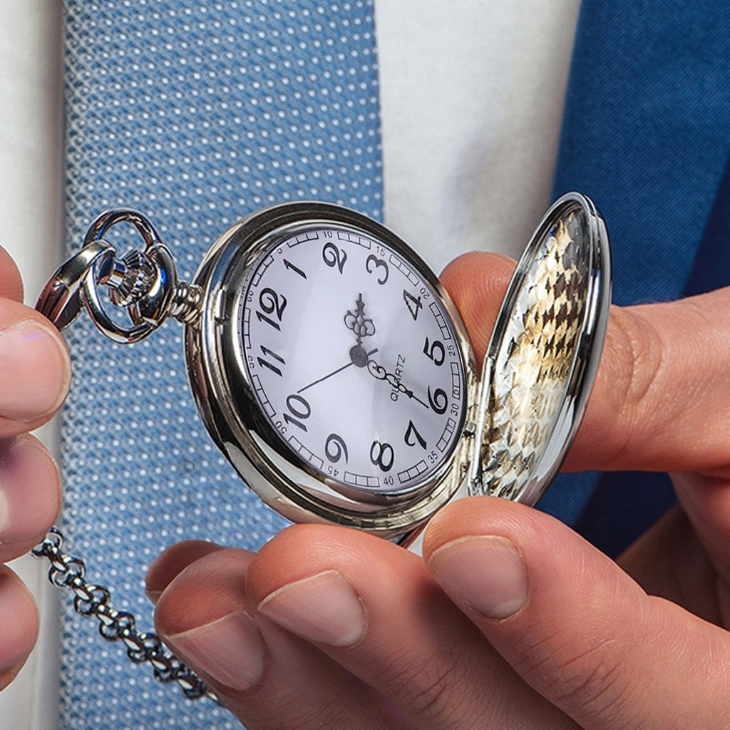 Daddy Fist Bump Gift for Son - Personalized Son Pocket Watch