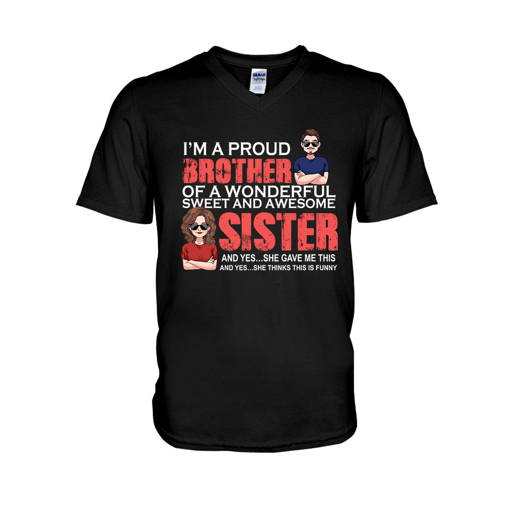 I'm A Proud Brother - Personalized Sibling T-shirt & Hoodie