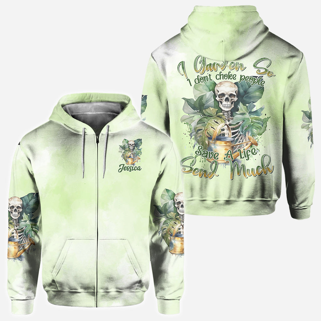 I Garden So I Don't Choke People - Personalized Gardening All Over Shirt