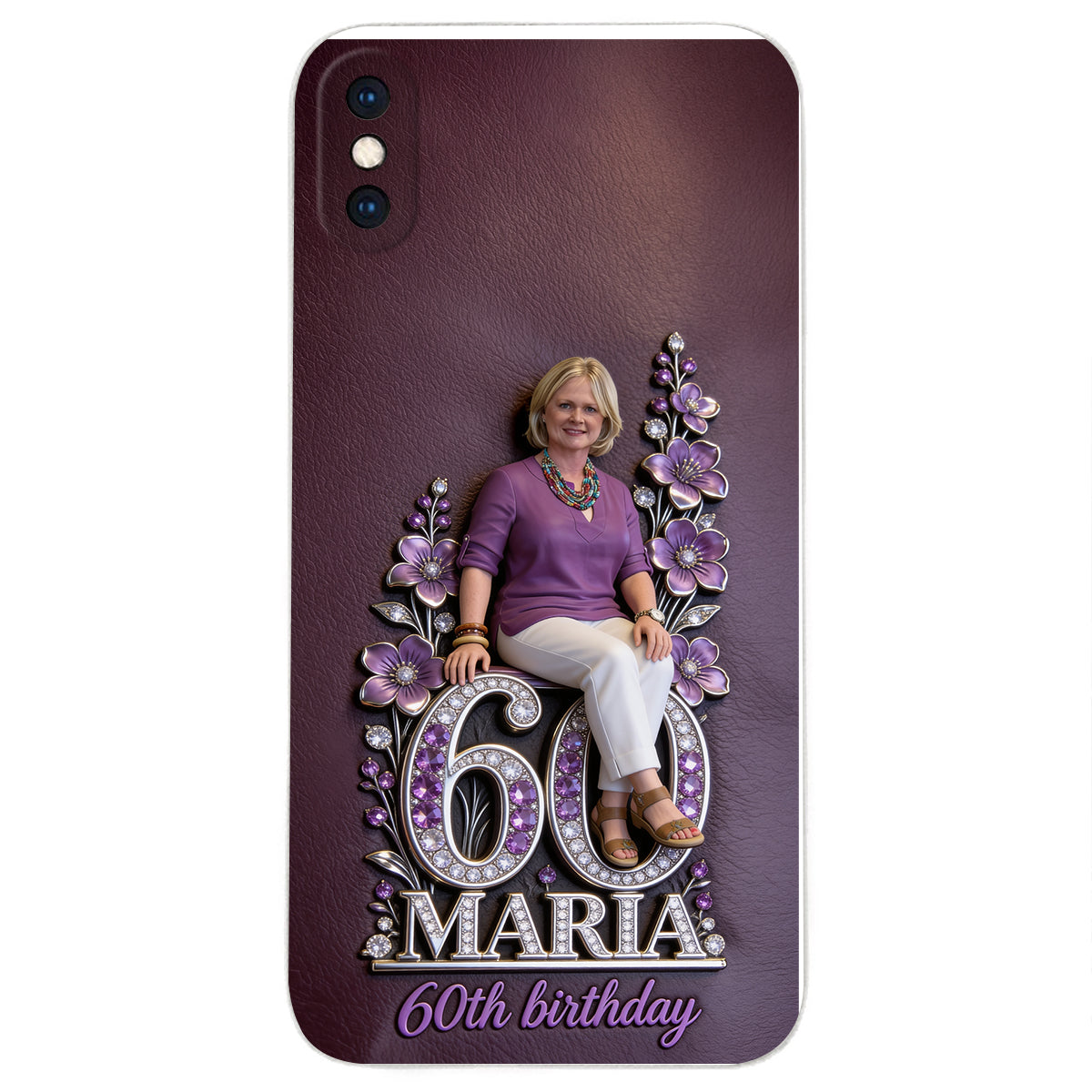 Custom Any Photo Perfect Gift For Mom, Grandma - Personalized Birthday 3D Embossed Leather Phone Case