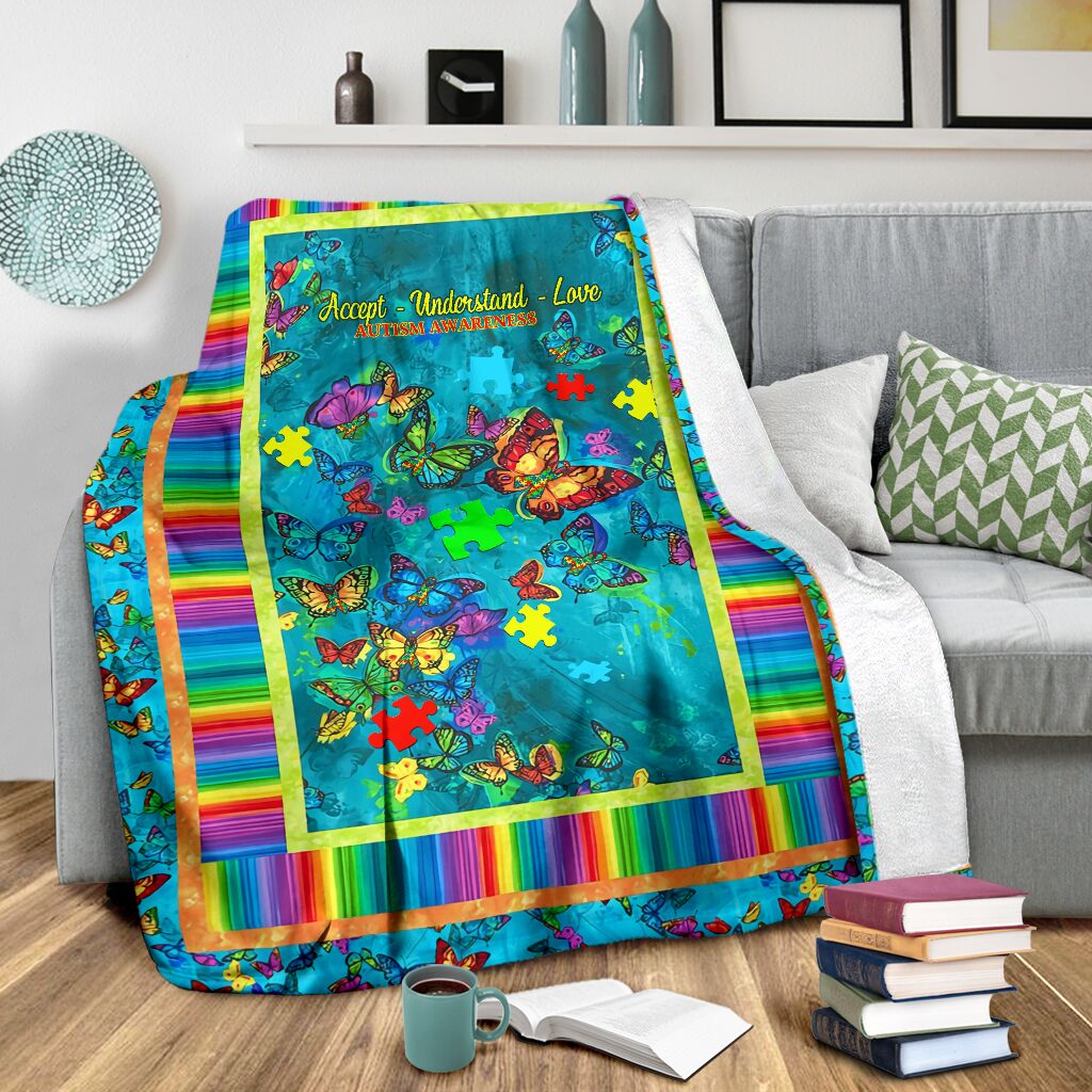 Accept Understand Love Autism Awareness Blanket 0622