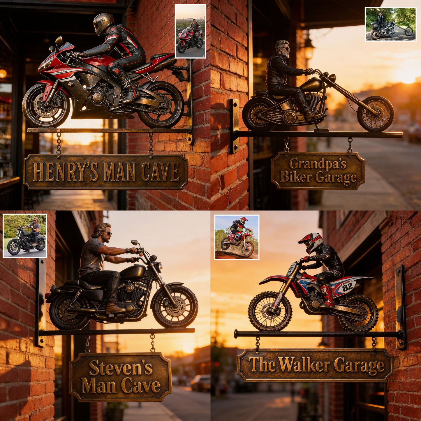 Born To Ride - Personalized Biker Wooden Wall Mount Sign