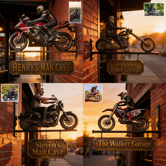 Born To Ride - Personalized Biker Wooden Wall Mount Sign