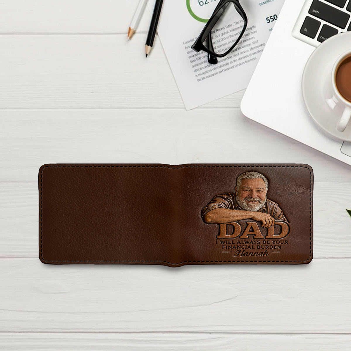 Dad Financial Burden - Personalized Father Leather Wallet
