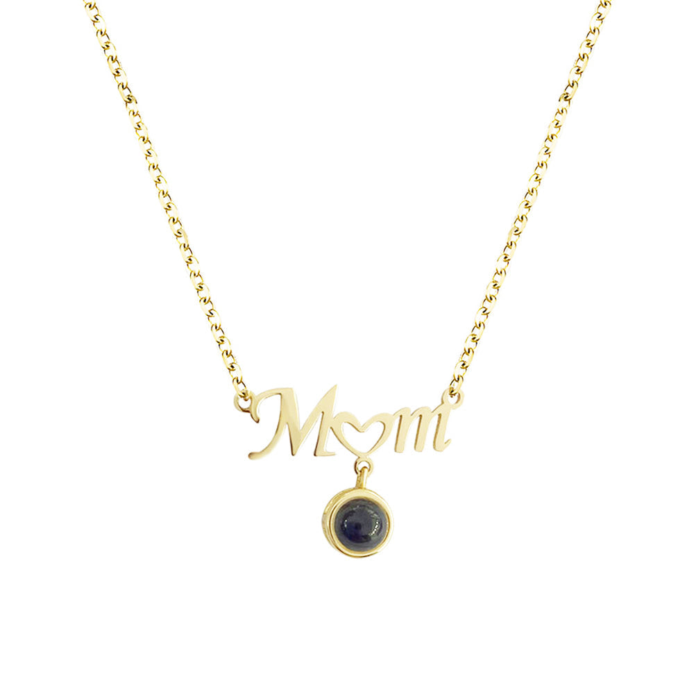 Mom's Heart - Personalized Mother Mom Photo Projection Necklace