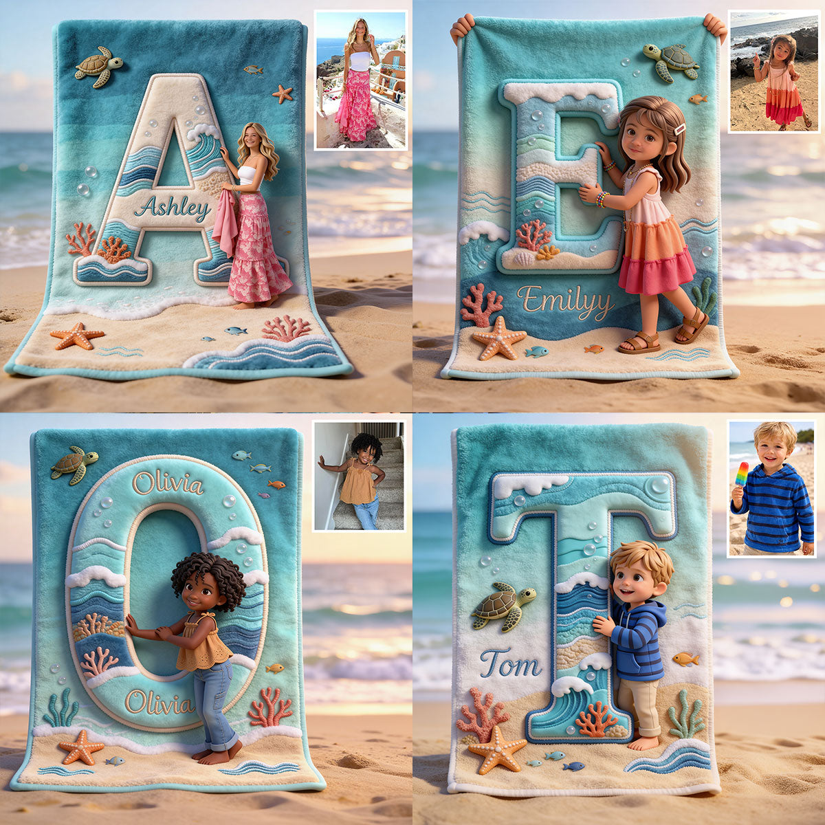 Custom Any Photo - Personalized Sea Lover Quick-dry Beach Towel/ Bath Towel