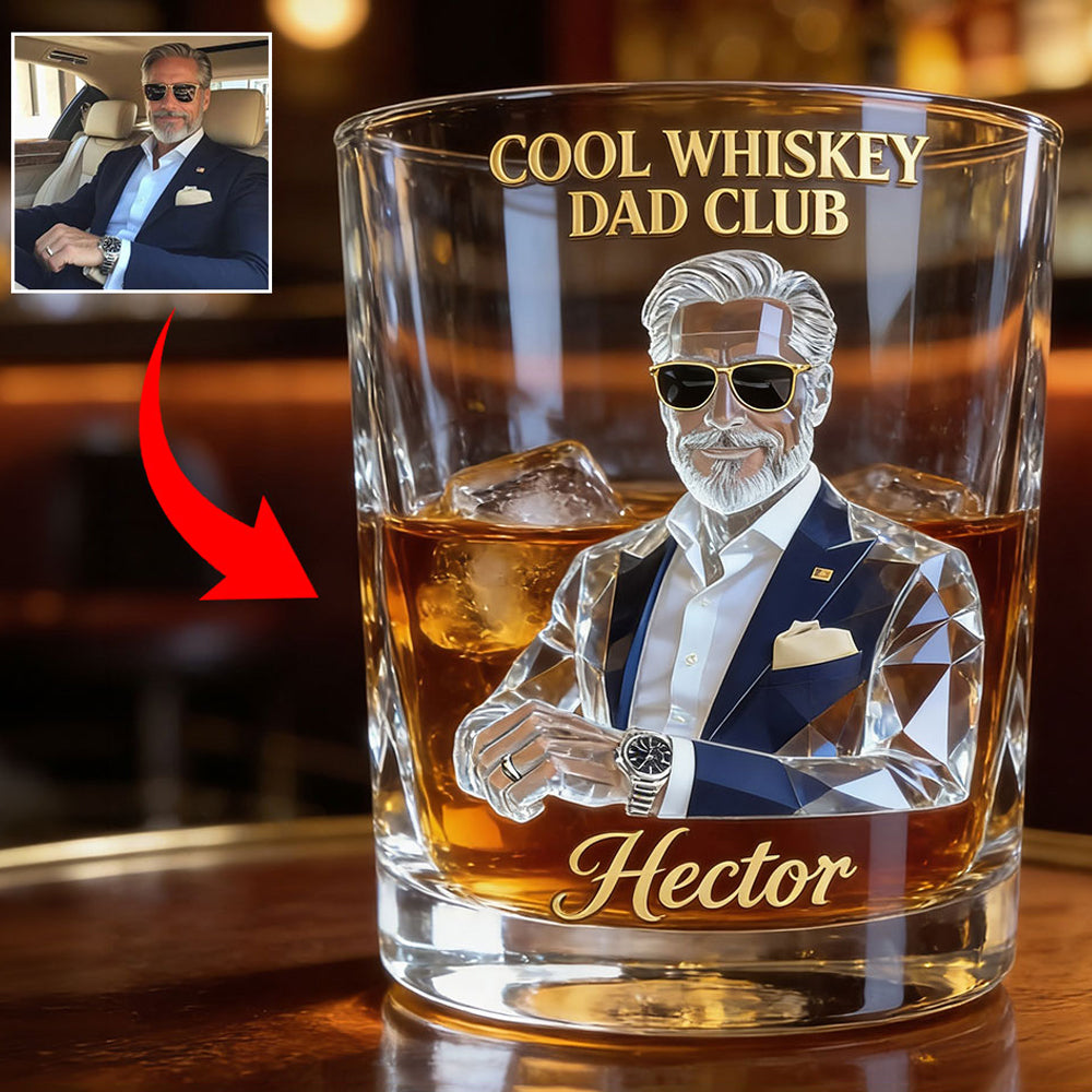 Cool Gift For Dad, Father's Day Gift - Personalized Father Whiskey Glass