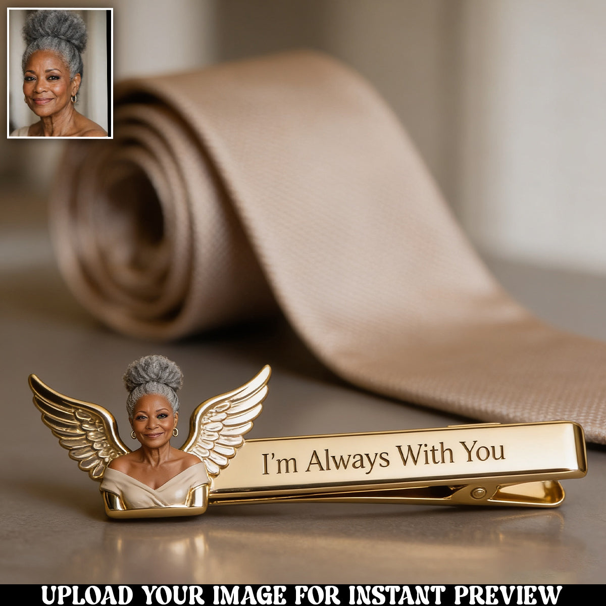 I'm Always With You - Personalized Memorial Tie Clip