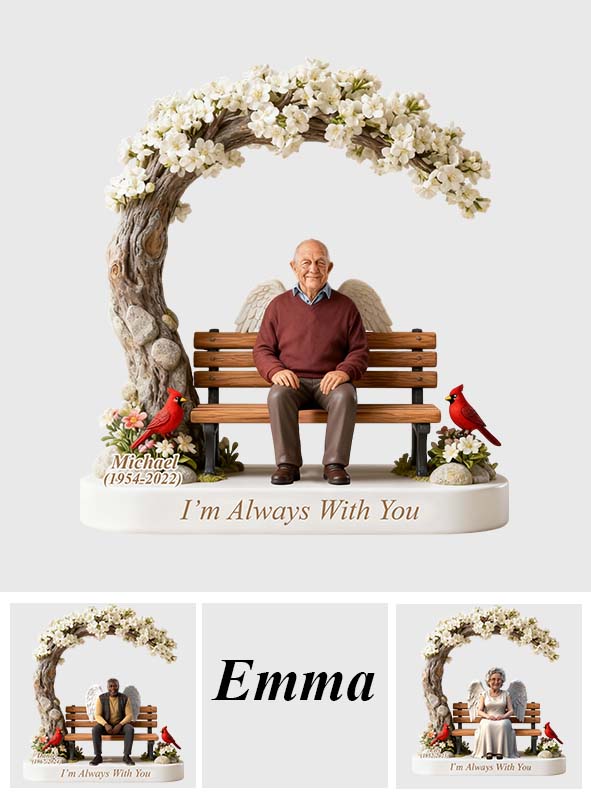 Custom Memorial Latin Grandpa Bench Figurine - Personalized Funeral Remembrance Diorama Statue, Sympathy Gift for Loss of Grandfather Family Keepsake