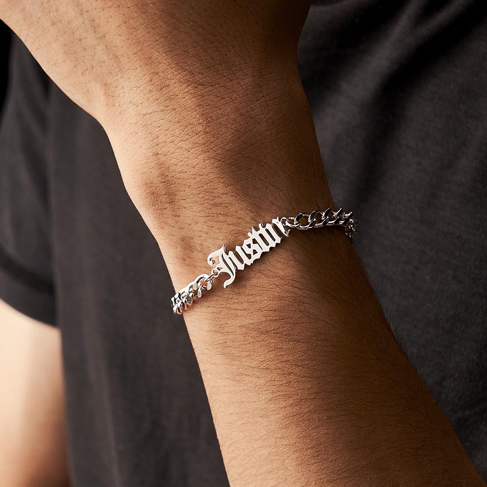 Any Name Or Message - Personalized Men's Stainless Steel Curb Chain