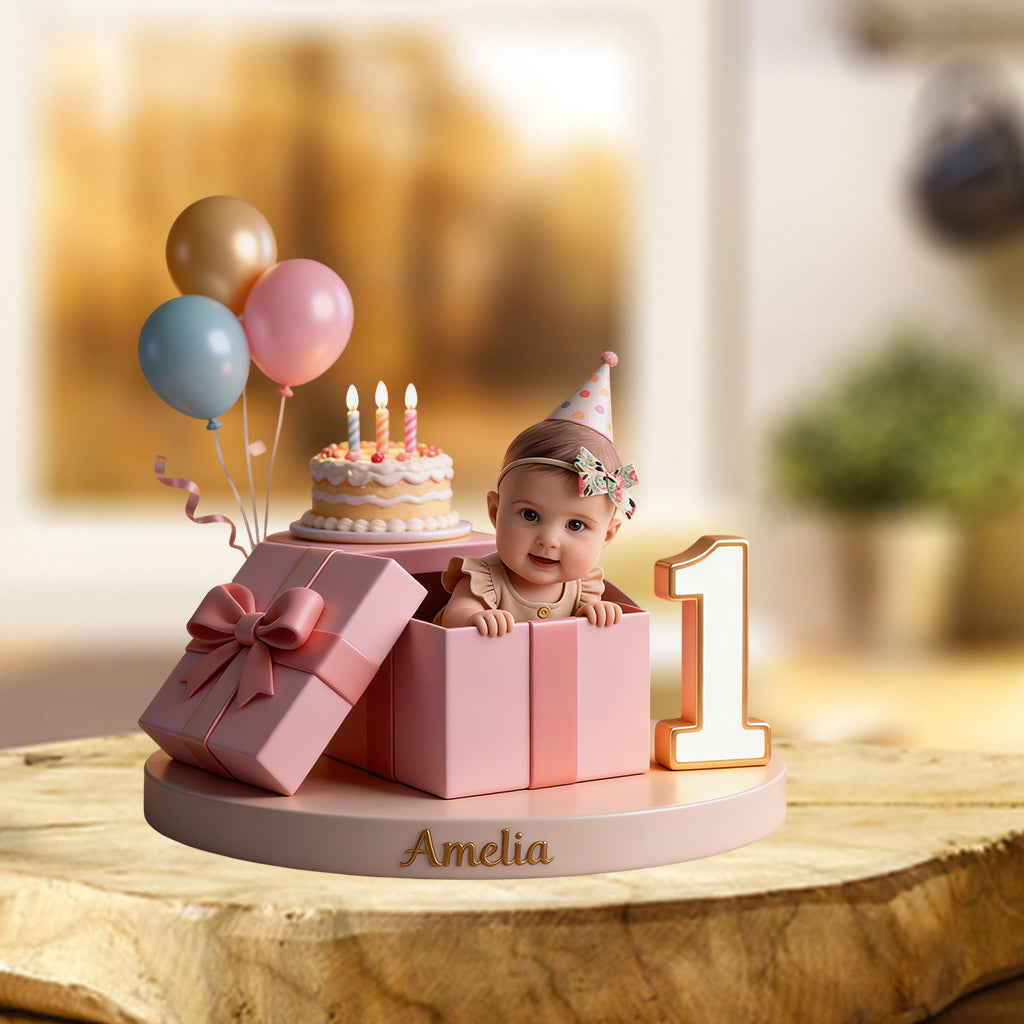 Kid Birthday Custom From Photo, Number - Personalized Birthday Custom Shaped Acrylic Plaque