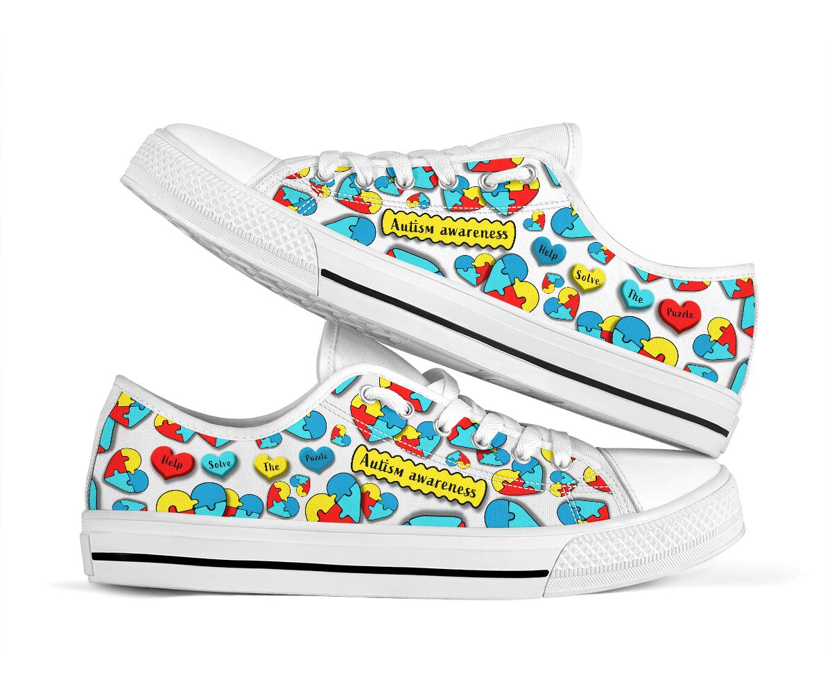 Help Solve The Puzzle Autism Awareness Low Top Shoes 0622