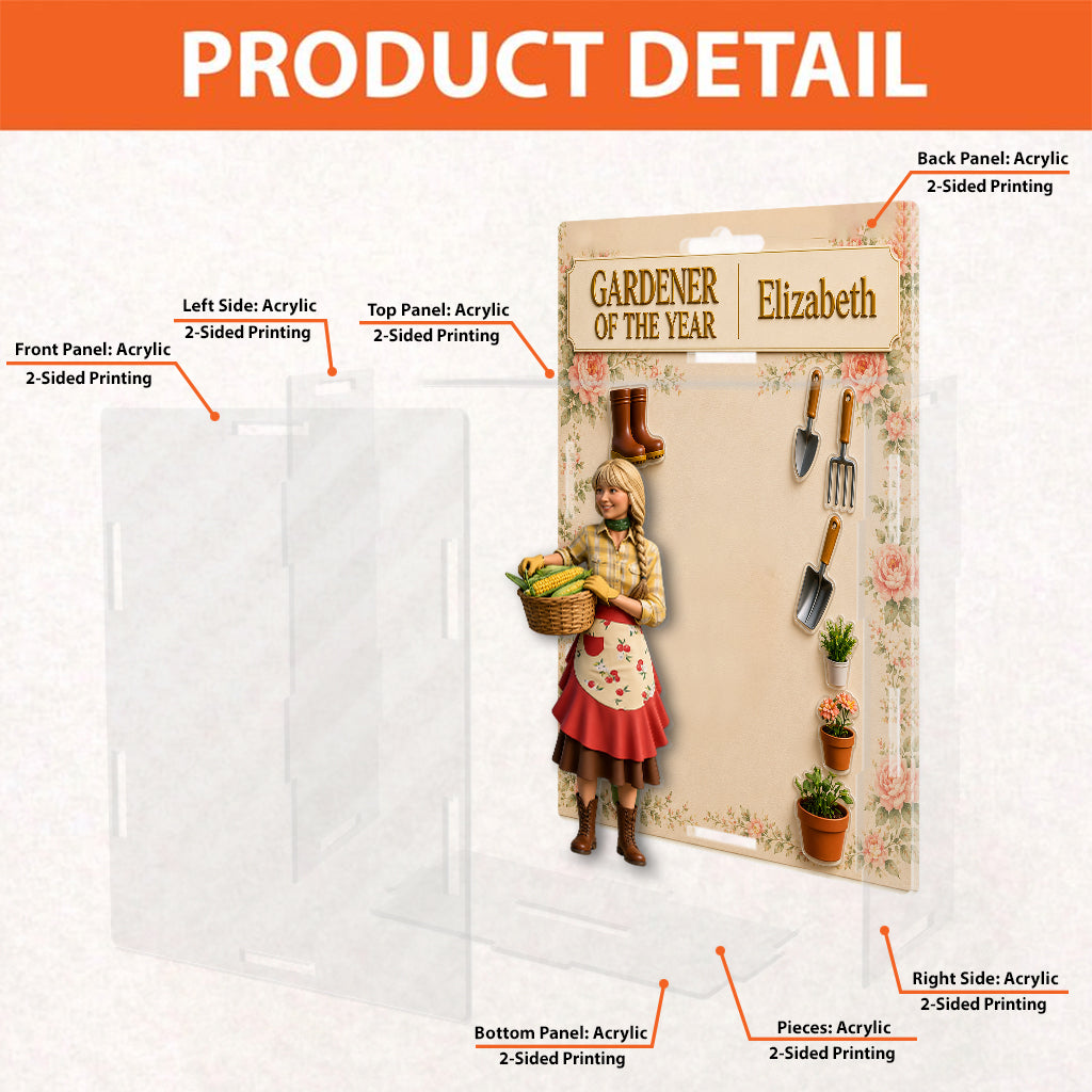 Gardener Of The Year - Personalized Gardening Acrylic Display Box