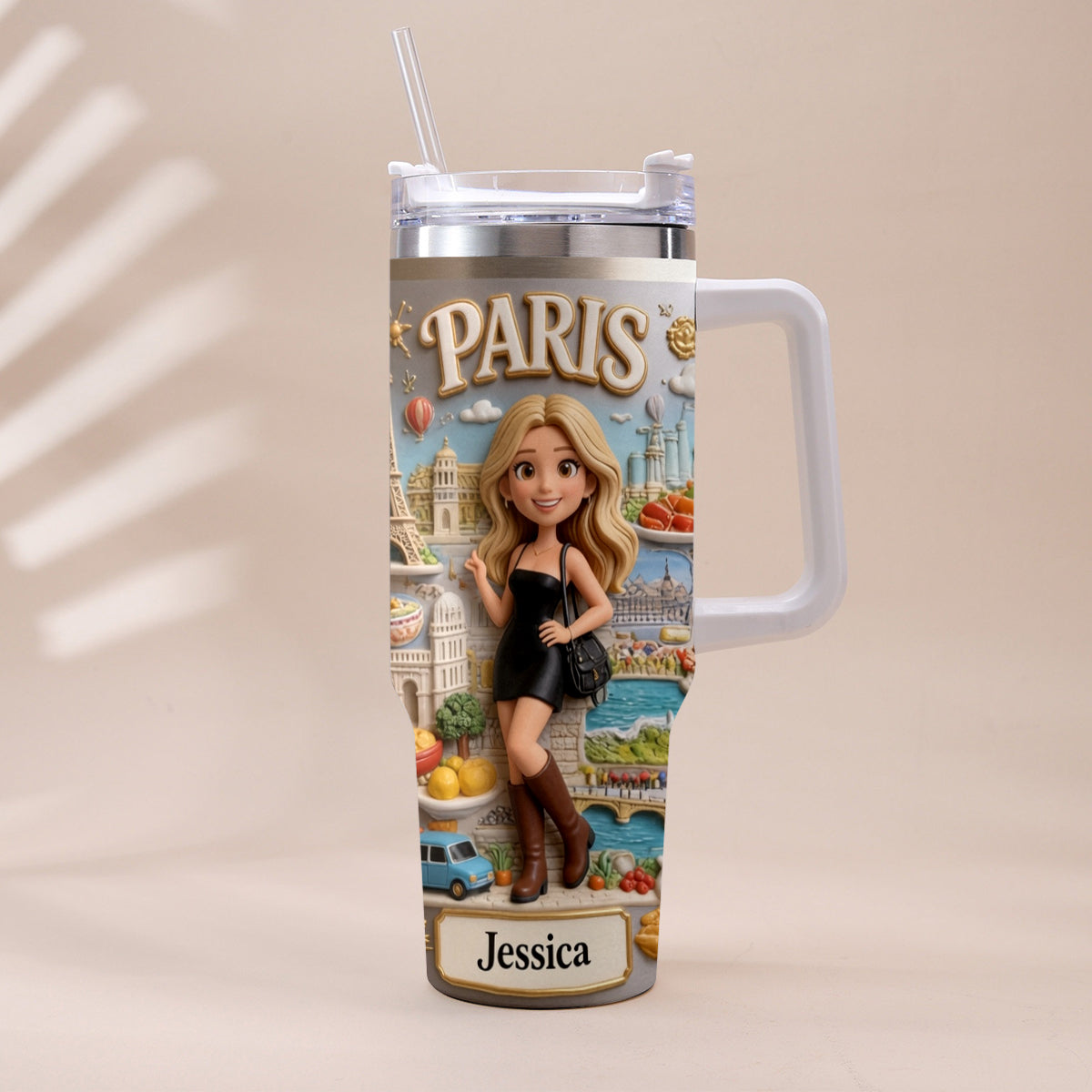 Just A Girl Who Loves Travelling - Personalized Travelling Tumbler With Handle