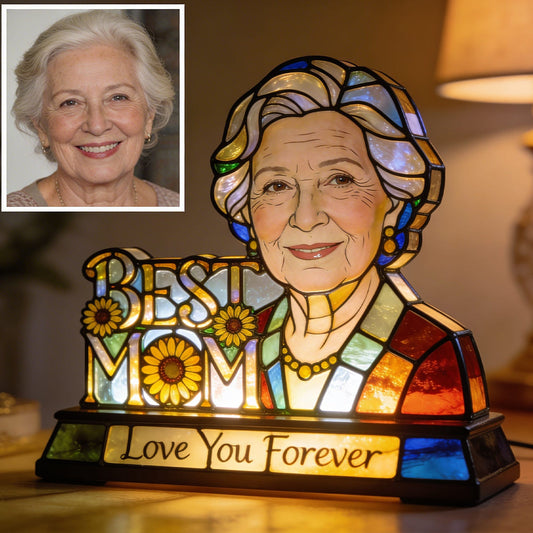 Custom From Photo Mom Grandma Flower - Personalized Mother Acrylic LED Night Light