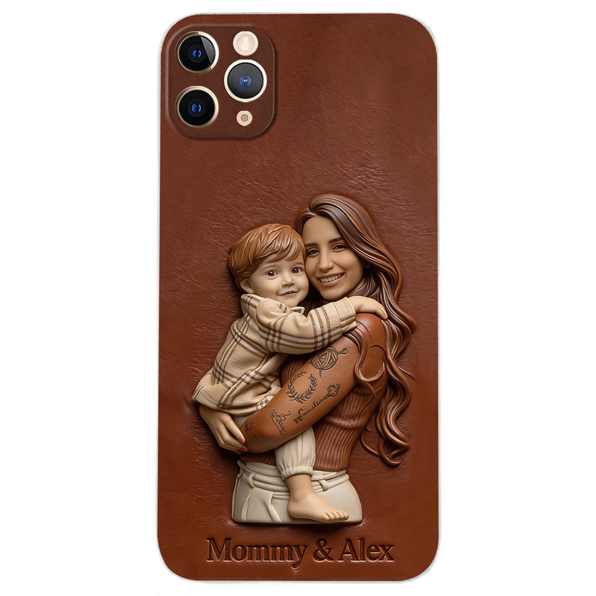 Custom Any Photo Gift For Mom, Grandma - Personalized Mother Leather Phone Case