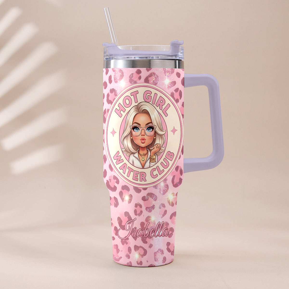 Hot Girl Water's Club, Gift for Women - Personalized Self love Tumbler With Plush Charm