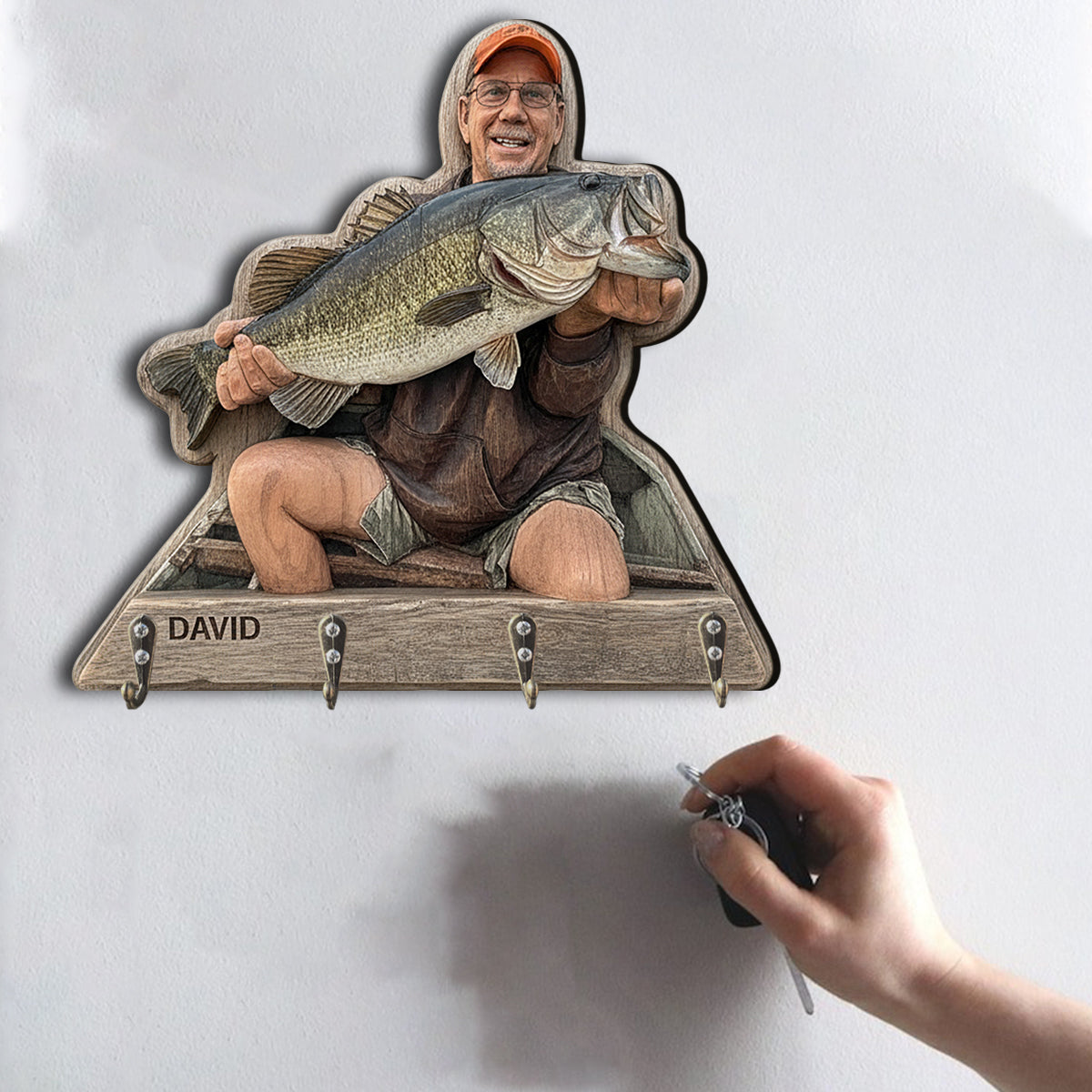 Custom From Any Photo - Personalized Fishing Custom Shaped Hanging Rack