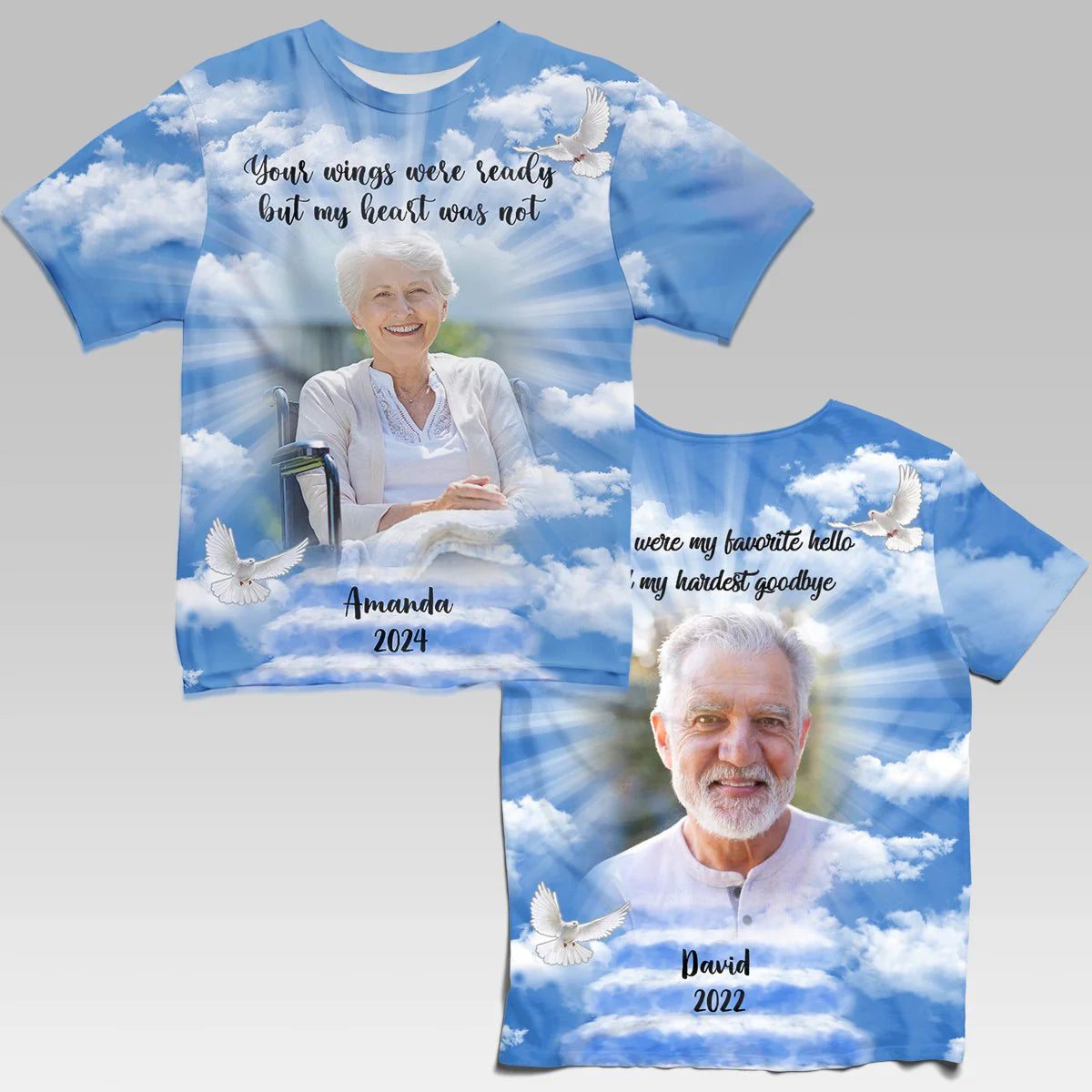 Custom Memorial Classic Tee - Photo & Name Tribute - "Always on My Mind, Forever in My Heart" - Meaningful Keepsake Shirt